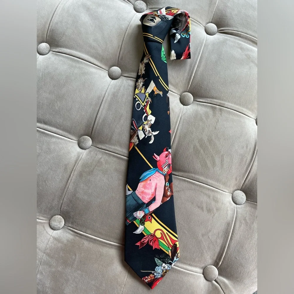 Rare Hermes Kachinas Men's Tie - Picture 2 of 3